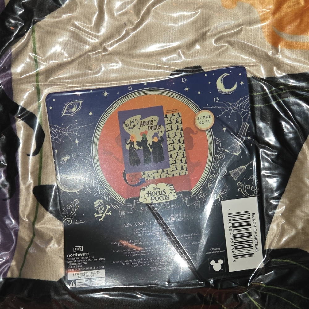 Northwest Hocus Pocus Blanket with Orange and Black